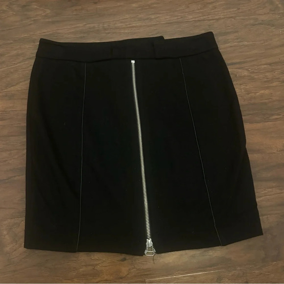 T Alexander Wang Black Mini Skirt Full Zip Back Stretch Luxe Party Size XS - Picture 2 of 6